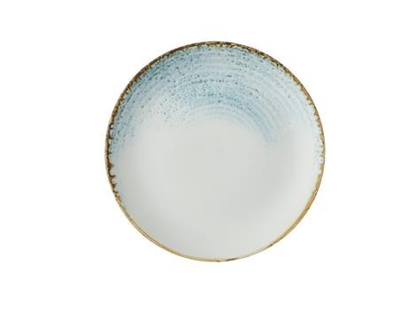 Tallerken coupe hvid m/lyseblå 165 mm Homespun Accents 