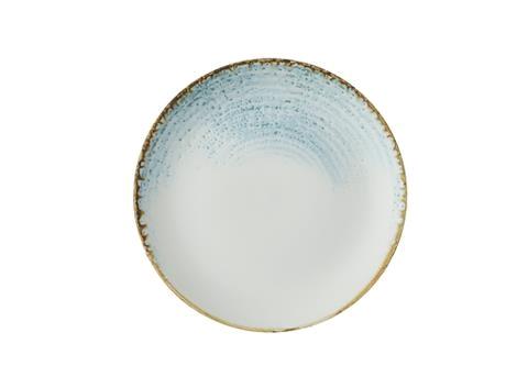 Tallerken coupe hvid m/lyseblå 217 mm Homespun Accents 