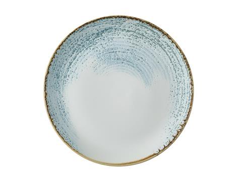 Tallerken coupe hvid m/lyseblå 288 mm Homespun Accents 