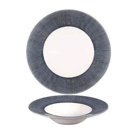 Tallerken dyb m/blå fane 240 mm Bamboo Churchill 