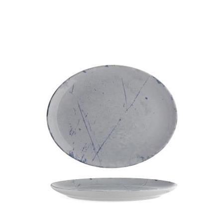 Tallerken coupe oval blå B200 x D162 mm Stone 
