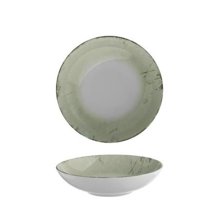 Tallerken coupe dyb grøn 215 mm Stone 