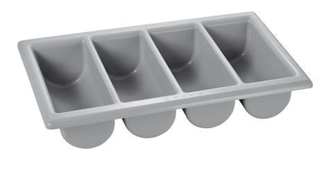 Bestikkasse m/4 rum grå 1/1 GN 